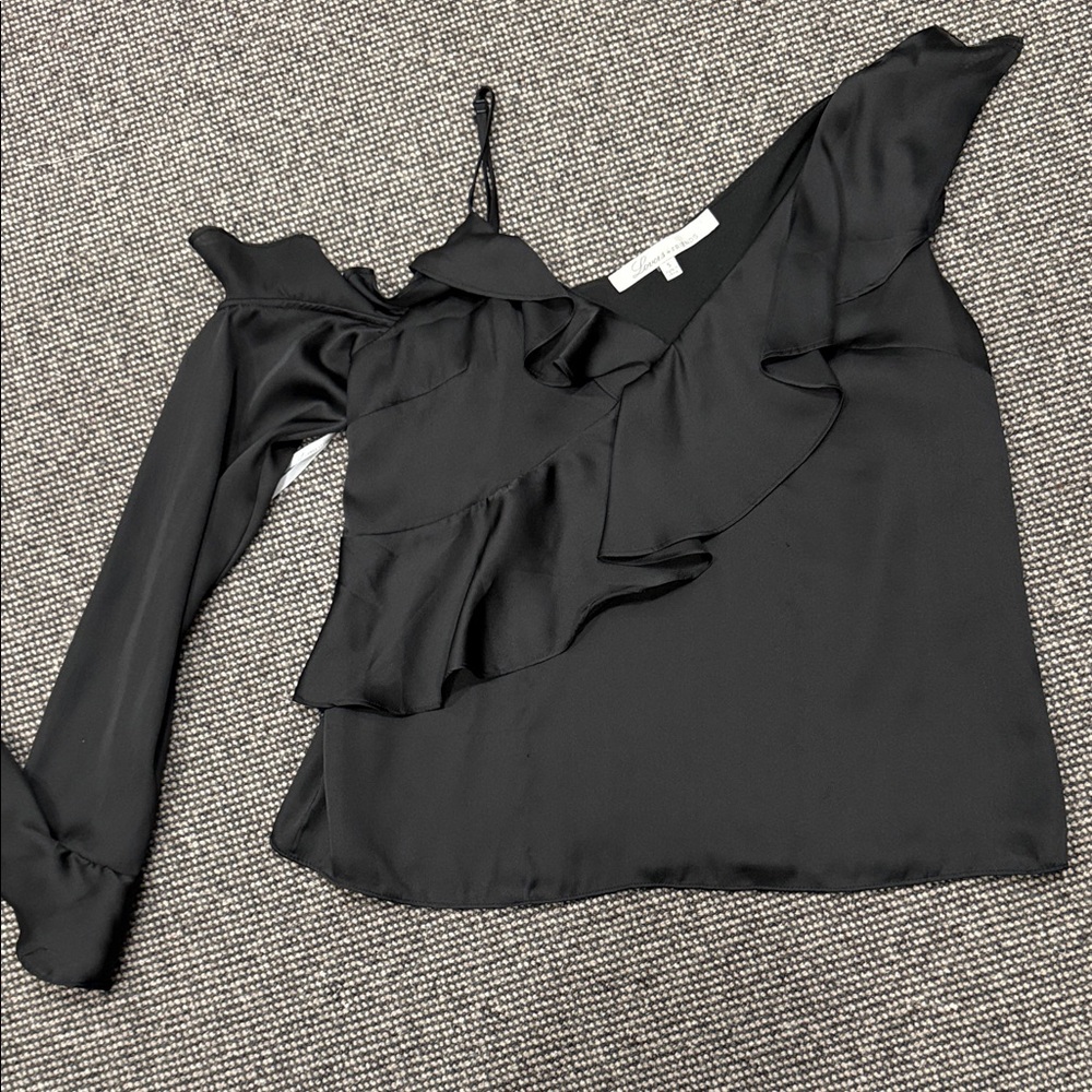 Lovers and friends Black Ruffled Women's Top